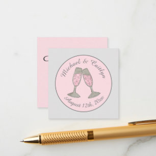 Carte D'accompagnement Toast de Champagne rose Mariage Fête des mariées