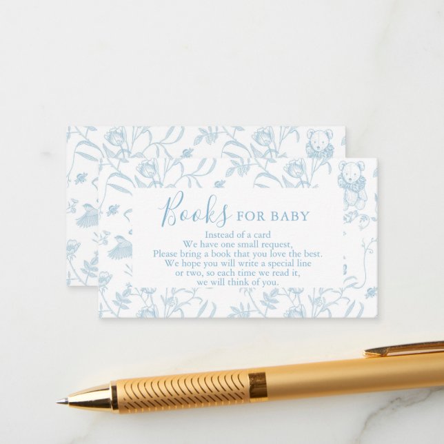 Carte D'accompagnement Toile Bear Baby shower Books for Baby Card (Devant/Arrière en situation)