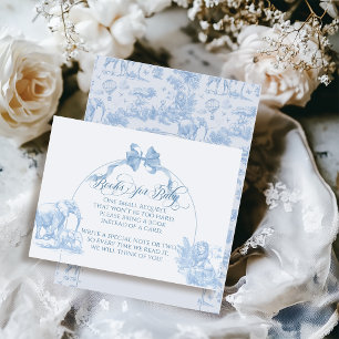 Carte D'accompagnement TOILE Bleu Safari animal bébé garçon douche