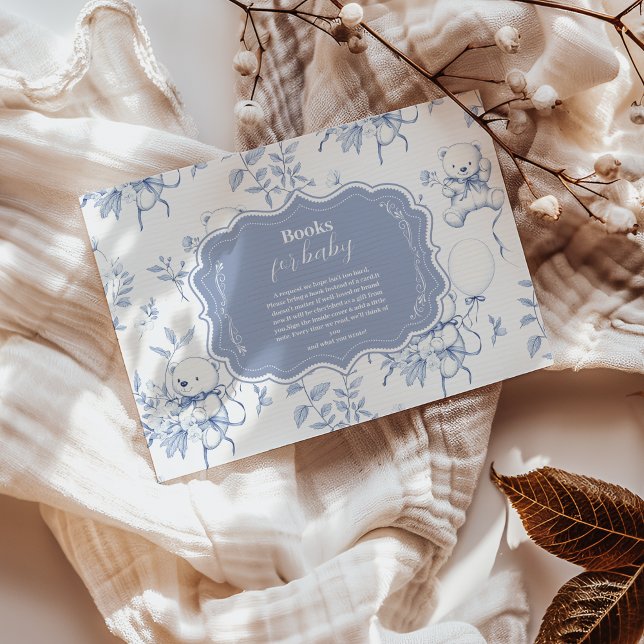 Carte D'accompagnement Toile De Jouy Bear Baby Showe Livres pour bébé (Créateur téléchargé)