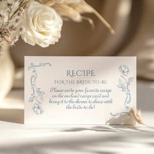 Carte D'accompagnement Toile de Jouy Blue Recette pour que la mariée soit