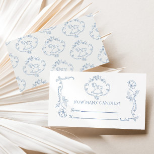 Carte D'accompagnement Toile de jouy Cheval à bascule Combien de bonbons