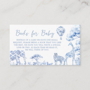 Carte D'accompagnement Toile De Jouy Safari Animaux Livres pour bébé