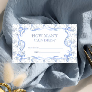 Carte D'accompagnement Toile De Jouy Teddy Bear Devine Combien De Candies