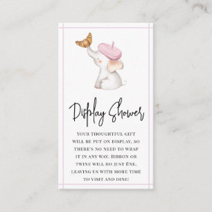 Carte D'accompagnement Toile Français Rose fille Baby shower écran douche