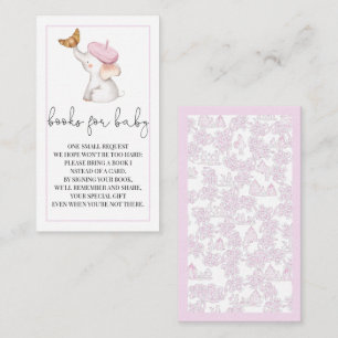 Carte D'accompagnement Toile French Rose Girl Baby shower Livres Pour Béb