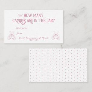 Carte D'accompagnement Toile rose Bow Floral Nural Baby shower Jeu