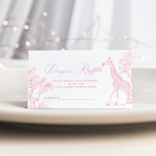 Carte D'accompagnement Toile rose Whimsical Safari Diaper billet de tombo