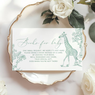 Carte D'accompagnement Toile Sage whimsical Safari Livres pour billet béb