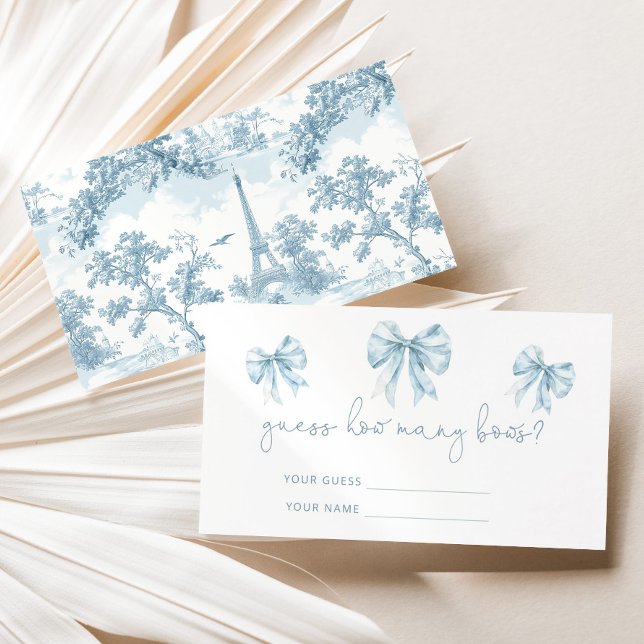 Carte D'accompagnement Tolie Blue French Combien d'arcs baby shower jeu (Créateur téléchargé)