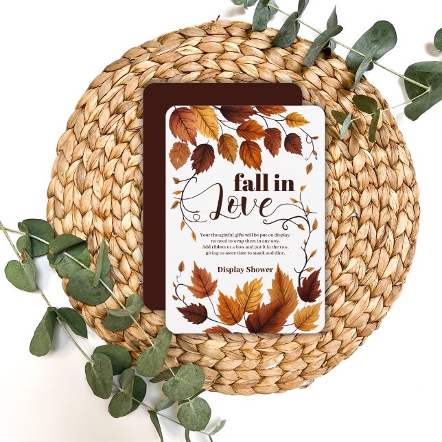 Carte D'accompagnement Tomber dans l'amour avec l'automne Feuilles Baby s (Créateur téléchargé)