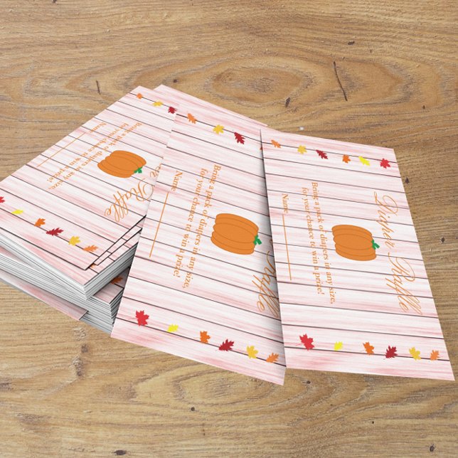 Carte D'accompagnement Tomber dans l'amour Citrouille Baby shower Déchets (Créateur téléchargé)