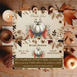 Carte D'accompagnement Tomber dans l'amour Citrouille Rustic Country Fête