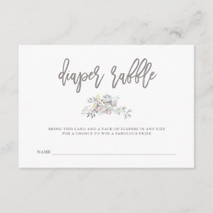 Carte D'accompagnement Tombola botanique florale de couche-culotte de la