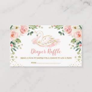 Carte D'accompagnement Tombola chic de princesse Blush Gold Floral Diaper