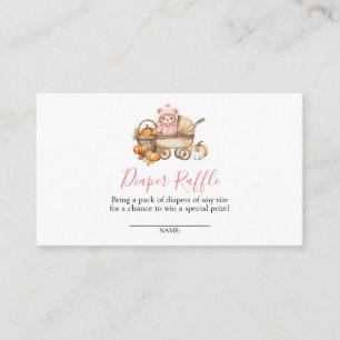 Carte D'accompagnement Tombola couche bébé ours rose mignon