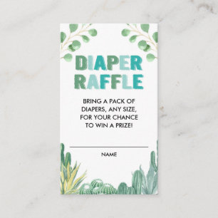 Carte D'accompagnement Tombola de couche-culotte de vert bleu de