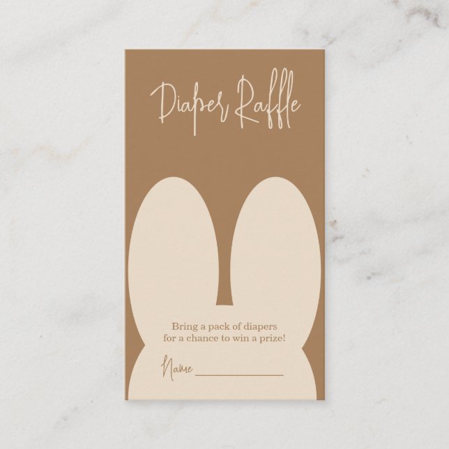 Carte D'accompagnement Tombola de couches pour lapin mignon (Devant)