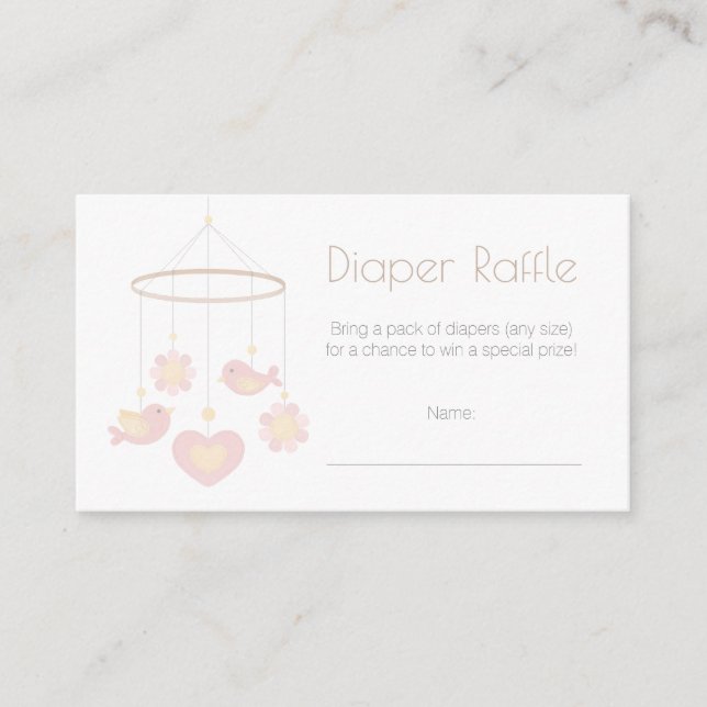Carte D'accompagnement Tombola de Couches pour Mobile Bébé (Devant)
