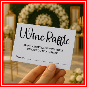 Carte D'accompagnement Tombola du vin Mariage Enterrement de vie de jeune