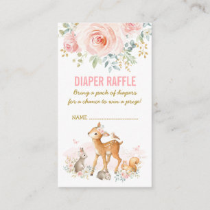 Carte D'accompagnement Tombola florale de couche-culotte de rose de baby