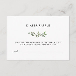 Carte D'accompagnement Tombola minimaliste de couche-culotte de baby