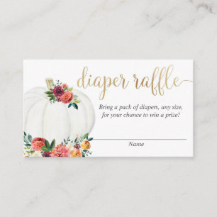 Carte D'accompagnement Tombola neutre de couche-culotte de genre floral