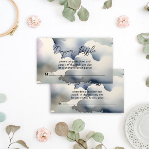 Carte D'accompagnement tombole de baby shower nuageux