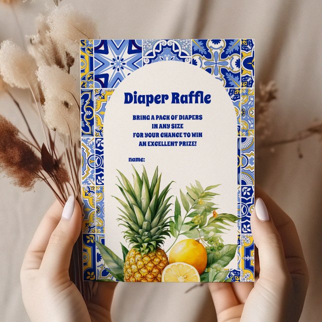 Carte D'accompagnement tomettes italiennes citron baby shower diapper raf (Créateur téléchargé)