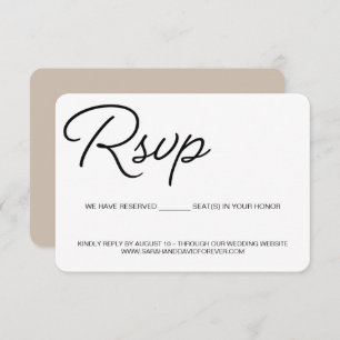 Carte D'accompagnement Tonalité Terre Beige Siège réservé Personnalisé RS