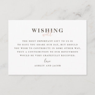 Carte D'accompagnement Tonneau de vœux de mariage rose moderne. Typograph