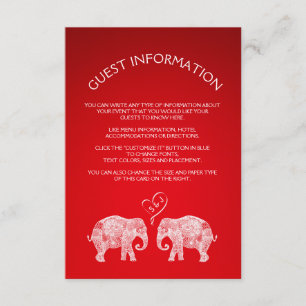 Carte D'accompagnement TONNES D'AMOUR/Elephant Couple Mariage Insertion C