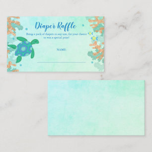 Carte D'accompagnement Tortue Raffle Sous Le Baby shower De Mer