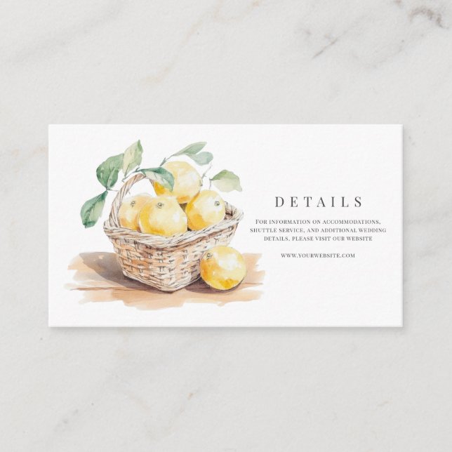 Carte D'accompagnement Toscane Aquarelle Italienne Détails du Mariage (Devant)