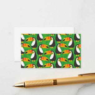 Carte D'accompagnement Toucan Bird Beak Green Leaves Animals tropicaux