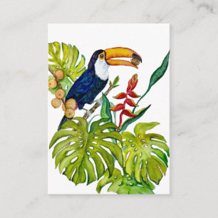 Carte D'accompagnement Toucan Coloré Aquarelle Oiseau Tropical