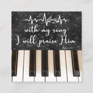 Carte D'accompagnement Touches de piano avec Psaumes Bible Verse Citation
