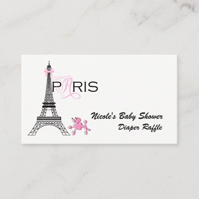 Carte D'accompagnement Tour Eiffel Bow rose Paris France Raffin de couche (Devant)