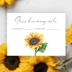 Carte D'accompagnement Tournesol Devinez combien de bouchons jeu de maria