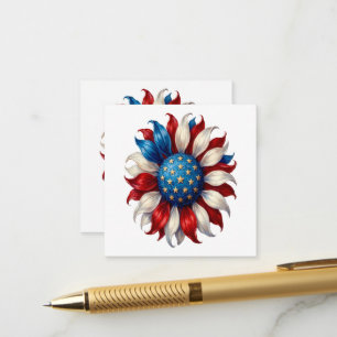 Carte D'accompagnement Tournesol Drapeau Américain 4 Juillet