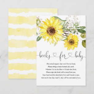 Carte D'accompagnement Tournesol vert livre blanc jaune pour bébé