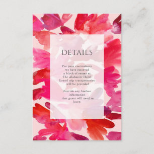 Carte D'accompagnement Toutes les amours Aquarelle rose rouge Détails du 