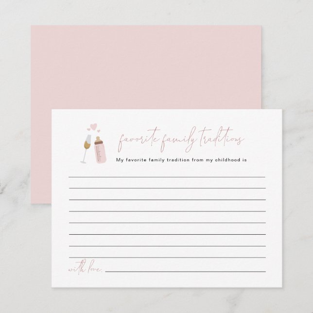 Carte D'accompagnement Traditions de famille ANDI Dusty Rose Poppin Bottl (Devant / Derrière)