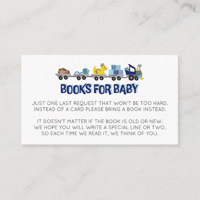 Carte D'accompagnement Train Theme Showbook for Baby Encape Card (Devant)