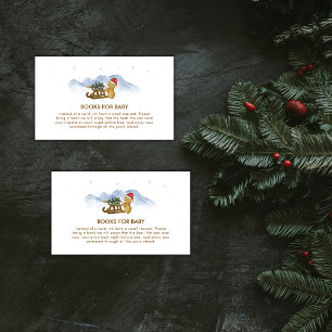 Carte D'accompagnement Traîneau d'hiver rustique Ours Livres Pour Baby Sh