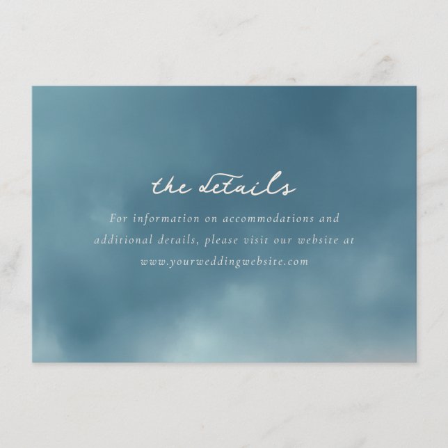 Carte D'accompagnement Tranquil Blue Minimalist Wedding Details Card (Devant)