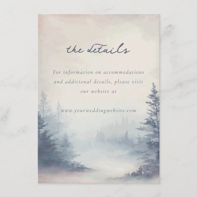 Carte D'accompagnement Tranquil Blue Watercolor Forest (Devant)