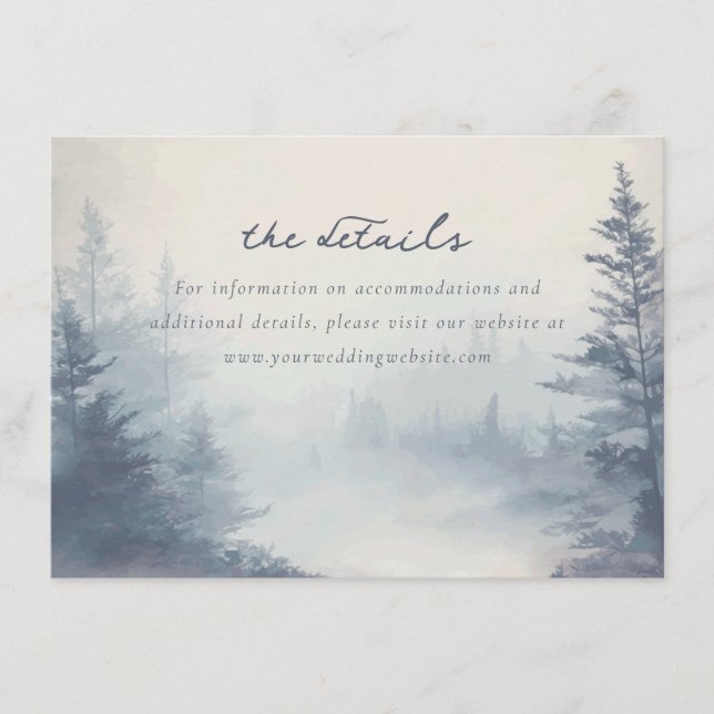 Carte D'accompagnement Tranquil Blue Watercolor Forest Scene (Devant)