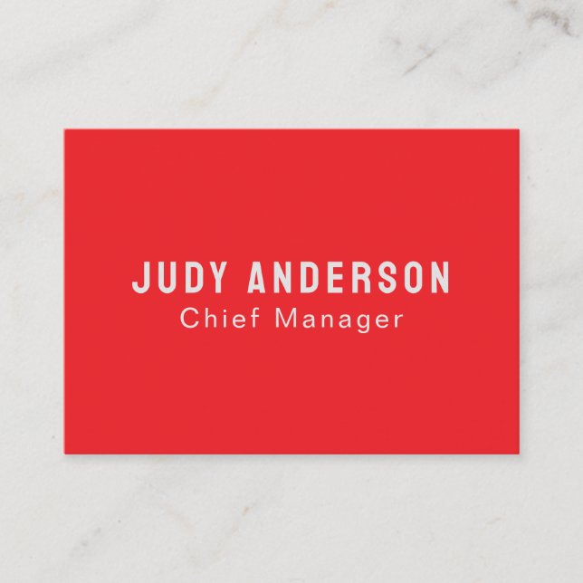 Carte D'accompagnement Trend Bright Red Professional Plain Modern Elegant (Devant)