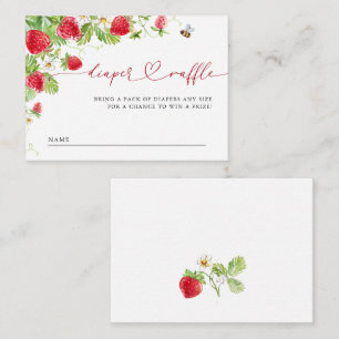 Carte D'accompagnement Trendy Meadow Fraise Baby shower Déchets Raffle